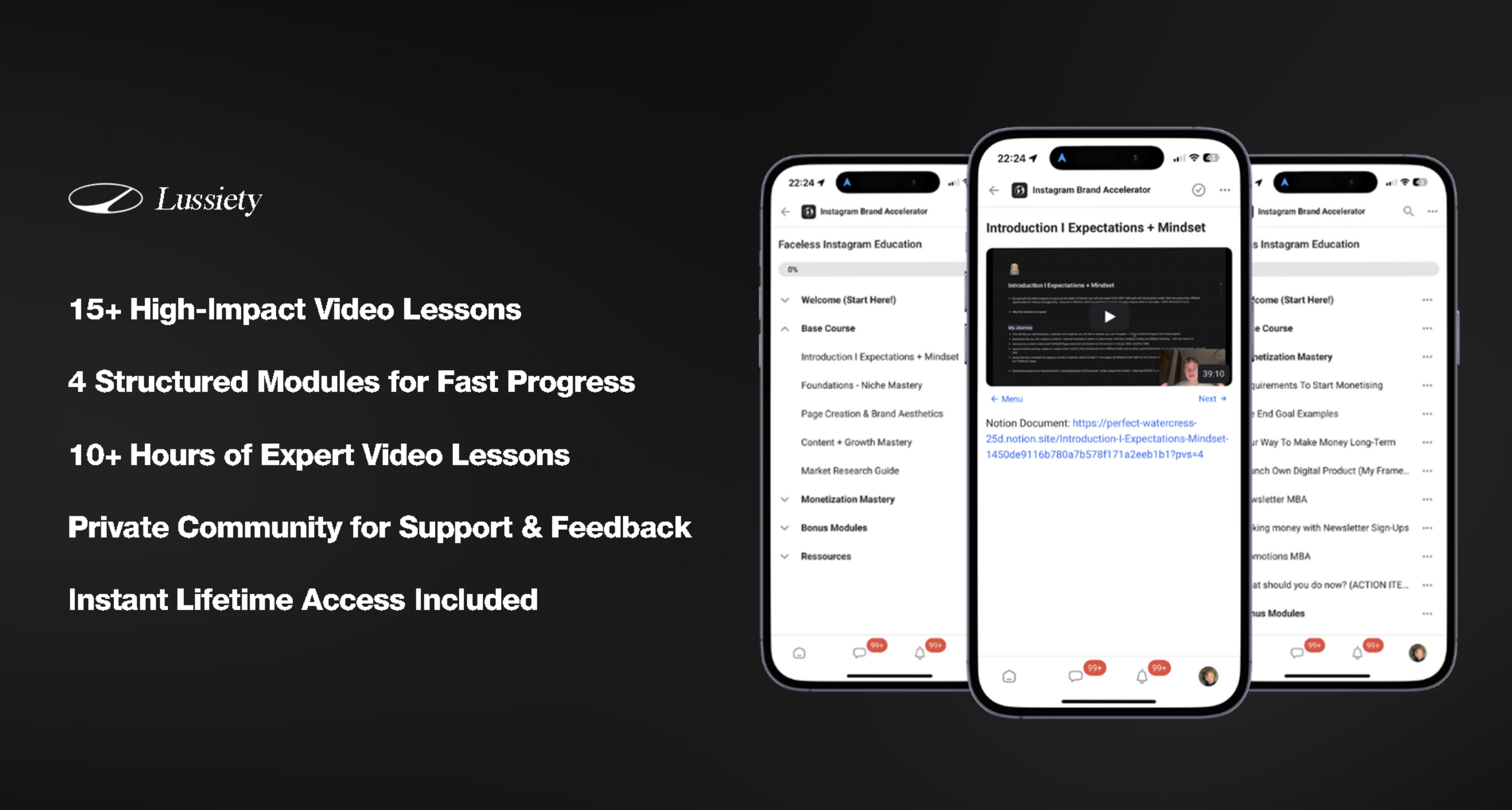 Instagram Brand Accelerator - Course Content with 15+ High-Impact Video Lessons and 4 Structured Modules