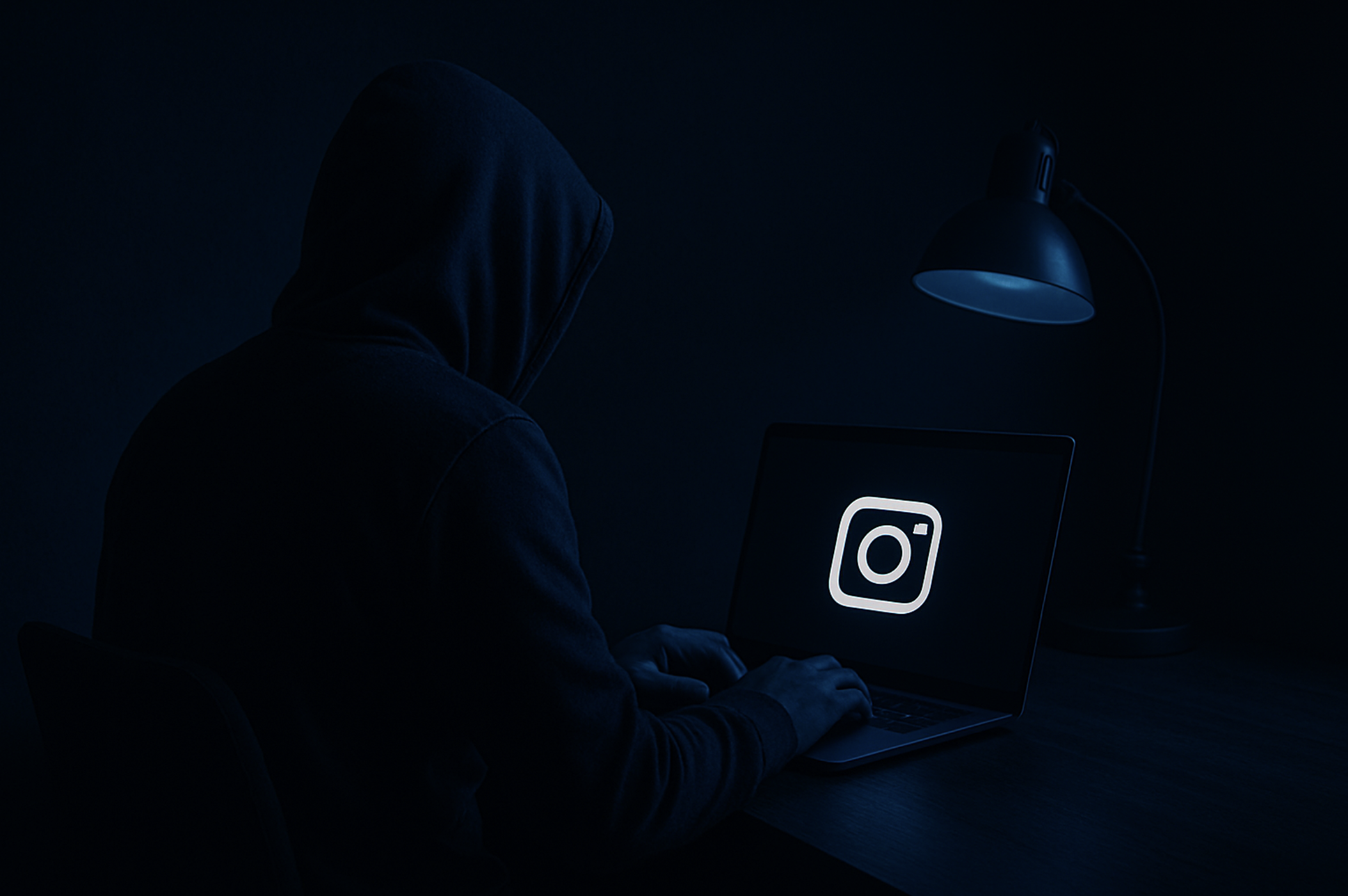 Anonymous person working on Instagram